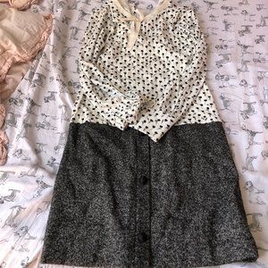 Dolce and Gabbana White Dress with Wool Bottom